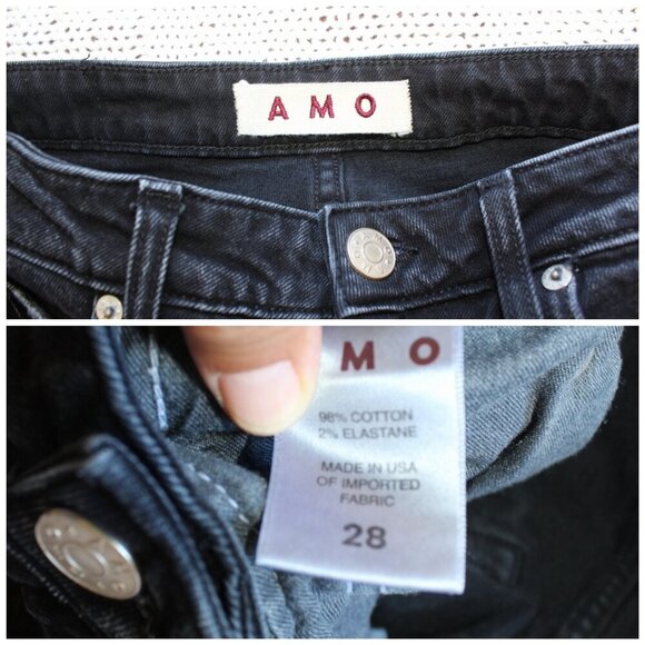 Amo Bella black Magic Jeans Released Hem Wash Size 28 High Rise straight leg US - Picture 8 of 8